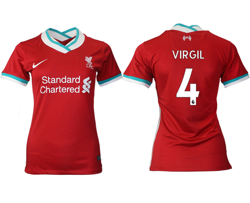 Women 2020-2021 Liverpool home aaa version #4 red Soccer Jerseys->liverpool jersey->Soccer Club Jersey
